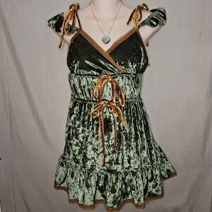 Tunnel Vision Velvet Green Mini Dress